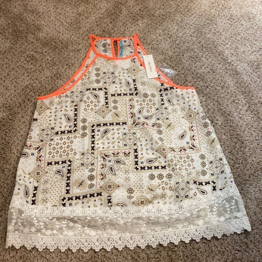 Alice Blue High neck tank